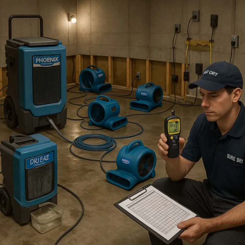 Structural Drying and Dehumidification process in Hanover, IN